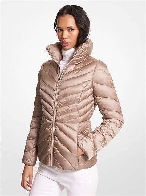 michael kors logo quilted puffer jacket|michael kors puffer jacket sale.